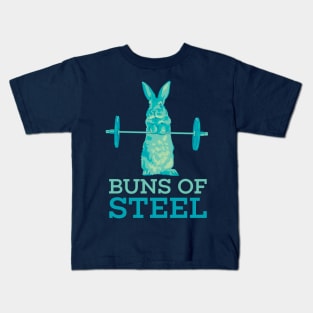 Buns of Steel Bunny Rabbit Pun Kids T-Shirt